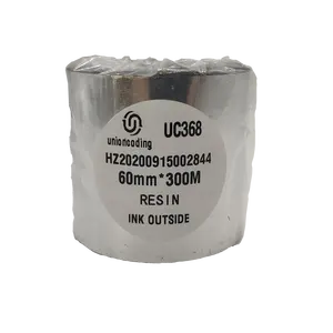 UC368 resin 60mm*300m TTR for printing labels Thermal transfer ribbon resin ribbon barcode
