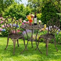 Table et chaises de jardin en aluminium moulé, ensemble bistrot Tulip 3 pièces, best-seller