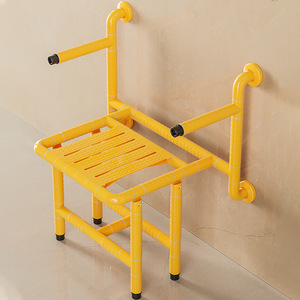 Bathroom Folding <b>Stool</b> <b>With</b> Assistive Function 150 Kg Load Capacity Wall Mounted Non Slip Shower Chair For Elderly - Product Image 2