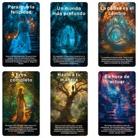 Vente en gros de cartes d'oracle espagnoles, jeu de 56 cartes avec boîte, 300GSM, cartes de guidance spirituelle, portables, écologiques, OEM ODM