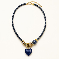 Colliers pendentifs en corde paracorde pour femmes, colliers tendance à perles mélangées épaisses, colliers en cordon, bijoux bohèmes pour les fêtes
