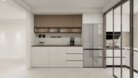 Meuble de cuisine intelligent en bois de luxe, sur mesure, moderne, prêt à assembler, ensemble de meubles de cuisine modulaires en bois massif