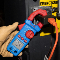 Kit Uji Listrik 3 Buah Meteran Klem AC 600A Multimeter Digital 600V 10A Detektor Tegangan Kabel Uji 6 Buah AAA Tas Penyimpanan EVA