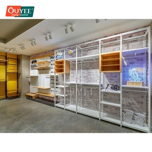 Étagères murales pour magasin <span class=keywords><strong>de</strong></span> vêtements <span class=keywords><strong>de</strong></span> sport, porte en verre, matériaux recyclés, magasin temporaire - Product Image 3