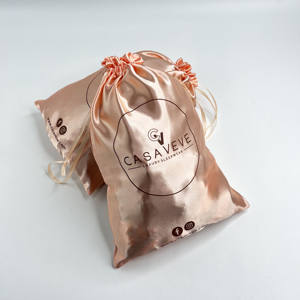 Sac à cordon en satin de soie avec logo personnalisé de la marque EASTMOON, sac de rangement anti-poussière, emballage exquis pour bijoux, shopping - Product Image 4