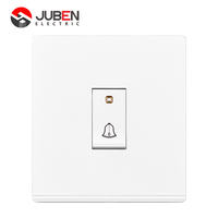Prise murale multifonctionnelle JUBEN blanche de haute qualité, 86 interrupteurs, 1 gang, sonnette de porte, PC 250V 10A