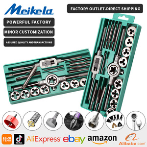 Jeu de tarauds et filières MeiKeLa personnalisé en acier rapide professionnel, 12/20 pièces, pour la création de filetages - Product Image 1