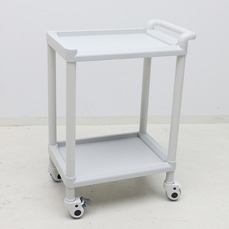 MN-101A  Economical High Quality Hospital Double Layer Plastic Trolley for Sale
