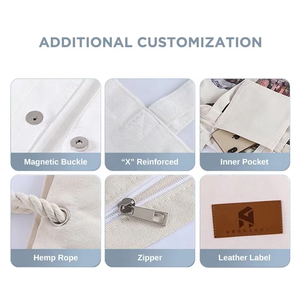 Vente en gros de sac fourre-tout en toile écologique de grande capacité avec logo personnalisé pour femmes sac cadeau de week-end en coton pour le shopping et la promotion - Product Image 3