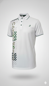 Chemise polo blanche en polyester avec impression par sublimation. fabriqué en micro-polyester 145-150 g/m² - Product Image 4