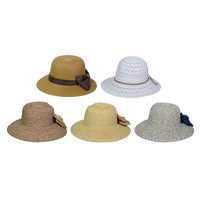Chapeau de paille chinois en raphia au crochet à la main, style pastoral, à large bord, avec nœud et bord roulé, sangle de menton réglable, pour voyage, pêche et activités de plein air