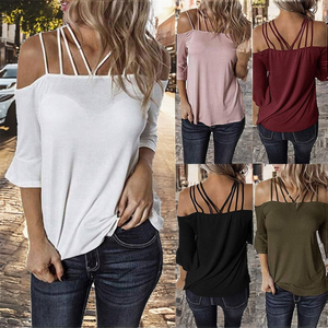 European Fashion New Style Summer Women's Breathable Casual Satin V-neck Short Sleeve Sexy Knitting <b>Top</b> - Product Image 2
