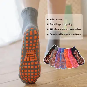 Anti-rutsch Bodensocken Aus Baumwolle Trampolin Fur Erwachsene Atmungsaktiv Rutschfest Sport Yoga Socken