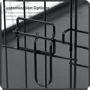 Caja de perrera plegable de Metal negro de alta calidad, patrón sólido con cierre de botón a presión, Material de hierro, bandeja de palé, caja de embalaje - Product Image 2