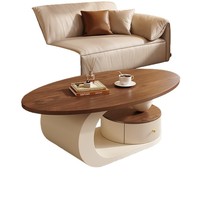 Table basse design en noyer antique français lumière luxe petit appartement haute sensation nouveau Style meubles de maison pour salon