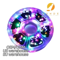 Guirlandes lumineuses de Noël LED blanc chaud IP44 étanches rechargeables DC 12V alimentées par batterie 50M pour décorations d'arbres en extérieur