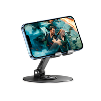 Support de téléphone portable pliable compact OEM avec rotation à 360° et base réglable pour bureau, domicile et appels vidéo