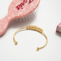 Bracelet ouvert Gaovo Niche rond en CZ blanc, plaqué or 18 carats, en acier inoxydable, résistant au ternissement, bijoux minimalistes pour femmes