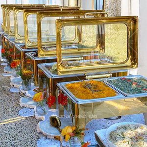 Offre Spéciale Luxe 9L Chauffe-Plat d'Hôtel Doré, Ensemble de Buffet avec Chafing Dish en Verre pour Maintien au Chaud et Services Alimentaires - Product Image 2