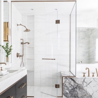 Écran de douche moderne à panneau fixe en aluminium de 1/2 pouces, canal en forme de U profond trempé pour porte de douche/cabines standard, salle de douche