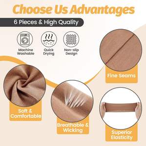 Paquete de 6 Diademas Elásticas Anchas de Poliéster para <span class=keywords><strong>Hombre</strong></span> y Mujer |   Bandas elásticas para el cabello, suaves, antideslizantes y deportivas, para entrenamientos y uso diario al aire libre - Product Image 3