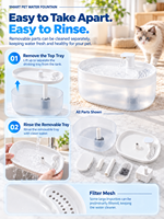 Fontaine à eau pour animaux de compagnie OEM 3,5 L, fonctionnant sur USB, sans fil, avec capteur intelligent, automatique, pour chat, avec fenêtre de visualisation