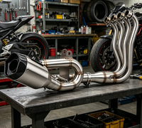 Système d'échappement complet pour moto avec tuyau de raccordement et DB Killer, fabriqué en Chine pour usage industriel (état neuf)