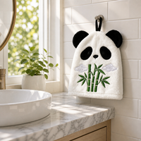Adorable serviette de toilette en peluche Panda promotionnelle, personnalisable