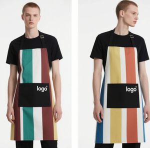 Delantal de cocina de color puro promocional de rayas personalizadas, babero utilizado para cocinar, hornear, limpiar - Product Image 2