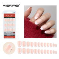 Faux ongles ovales en gel ABS français à presser, courts, certifiés CE, 24 pièces/ensemble