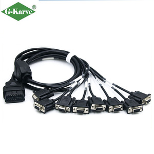 สายเคเบิล OBD ตัวผู้ 8x DB9 ตัวเมีย RS232 แบบหลายพอร์ต สำหรับเชื่อมต่อระบบวินิจฉัยยานยนต์ สายรัดสำหรับการโปรแกรม ECU การทดสอบ CAN Bus - Product Image 1