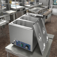 Bain Marie électrique en acier inoxydable haute puissance 1200W Bain-marie Buffet contrôle de la température soupe Bain Marie présentoir chauffe-aliments