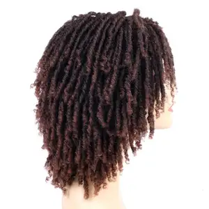 Kurze weiche Faux Locs Schwarze synthetische Perücken für schwarze Frauen Dread lock Dreads Flechten Häkeln Twist African Fiber Hair Perücke