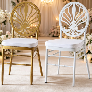 Chaise de mariage empilable en métal Tiffany Chiavari à dossier en X pour événements commerciaux de luxe, banquets, hôtels et fêtes - Product Image 3