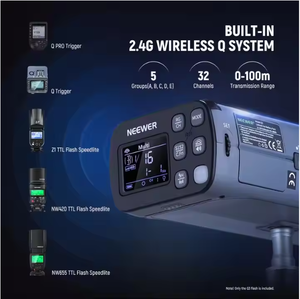 <span class=keywords><strong>Neewer</strong></span> fotografía portátil con batería de litio de 3200mAh Q3 200ws 2,4g Ttl Flash (segunda versión) 1/8000 Hss Gn58 luz estroboscópica - Product Image 4
