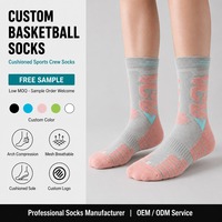 Chaussettes de basketball respirantes multi-zones renforcées talon-orteil avec ventilation en maille et compression de la voûte plantaire pour le sport