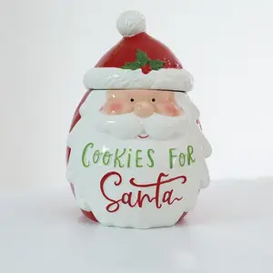 Boîte à bonbons de noël en céramique avec couvercle, pot à biscuits Design de bonhomme de neige de pingouin de Festival pour magasin de cadeaux à domicile