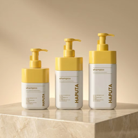 Bouteilles à pompe en mousse PET personnalisées HAPUTA pour crème visage et soins de la peau/shampoing, impression sérigraphique/UV, forme cylindrique