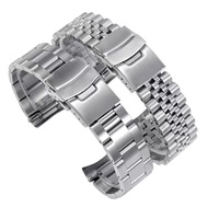 Bracelet de montre en acier inoxydable Upro à extrémités courbées avec fermoir double verrouillage pour Seiko 5 20mm 22mm, bracelet de remplacement pour montre de plongée Jubilee