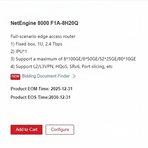 Routeur IP HW Brand New NE8000 F1A-8H20Q 88060TKG N1-NetEngine N8KF1SRV6-SNS1Y NetEngine 8000 F1 Series SRv6 Fonction Licence SnS - Product Image 1