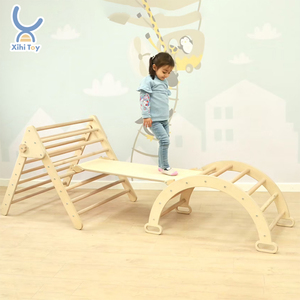 Montessori Climbing Indoor Gym For Kids Montessori Indoor Playground For Kids Playground Climber Triangle Wooden Climbing Frame With Ladders Baby Gym