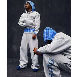 <span class=keywords><strong>Tuta</strong></span> Sportiva Personalizzata 450 Gsm 100% <span class=keywords><strong>Cotone</strong></span>, Set Felpa con Zip e Pantaloni, Produttore di Tute Casual da <span class=keywords><strong>Uomo</strong></span> - Product Image 2