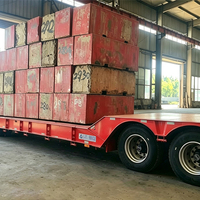 Semi-remorque à plateau surbaissé à col de cygne détachable de 120 tonnes, châssis en acier pour le transport de matériel lourd, exploitation minière, construction