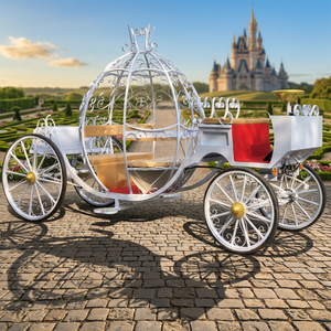 Chariot de Mariage Électrique Royal Populaire en Métal, Modèle Citrouille de Noël à 4 Roues, Idéal pour les Visites Touristiques - Vente Flash - Product Image 1