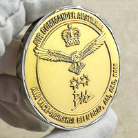 Pièce de monnaie commémorative australienne plaquée or 24 carats, design 3D personnalisé, pièce de monnaie de défi pour veteran, design 3D