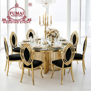 Banquet Hall Furniture Gold Stainless Steel Round <b>Mirror</b> Top Wedding <b>Table</b> - Product Image 4
