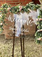 Enseigne de mariage en verre transparent, panneau de bienvenue en acrylique à personnaliser, 18x24, affichage et présentation de mariage