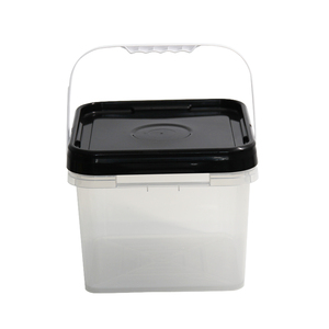 Customized packaging barrel Transparent storage <b>bucket</b> High-quality PP material With a <b>lid</b> 4L plastic <b>bucket</b> with handle - Product Image 3