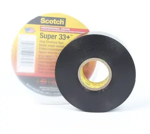 ויניל בידוד חשמלי קלטת 3M סופר 33 + pvc 0.18mm שחור גומי דבק בידוד עבור יישום חשמל