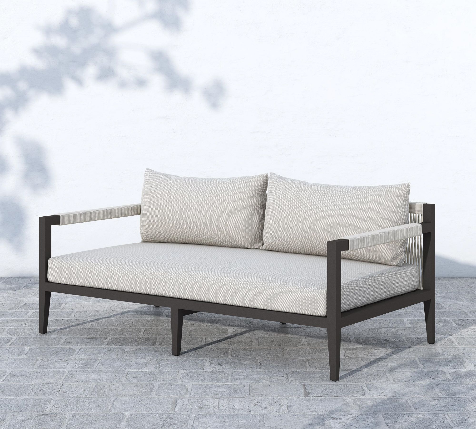 Hot Selling Simplistic High Quality Furniture Garden  Patio Outdoor Teak Sofa with Handwoven Rope